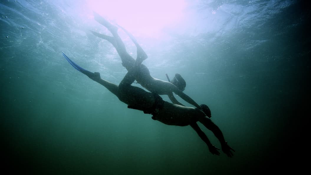 Tom Foster Diving on the back of his Father